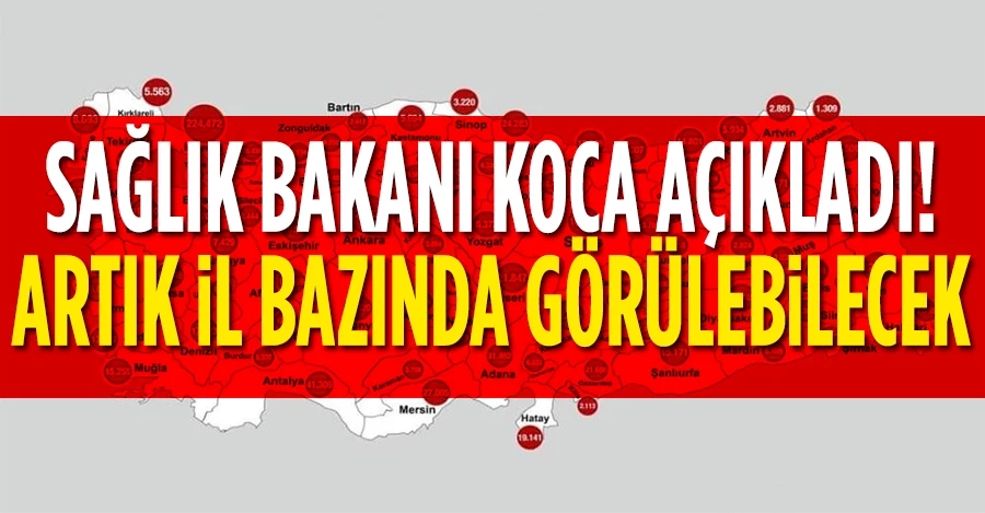 Sağlık Bakanı Koca: “Türkiye’de iller bazında aşı dağılımını görebilirsiniz”