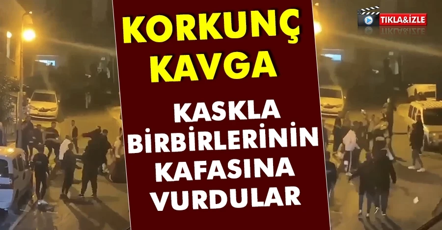 İstanbul’da korkunç kavga kamerada: Kaskla kafalarına vurdular 