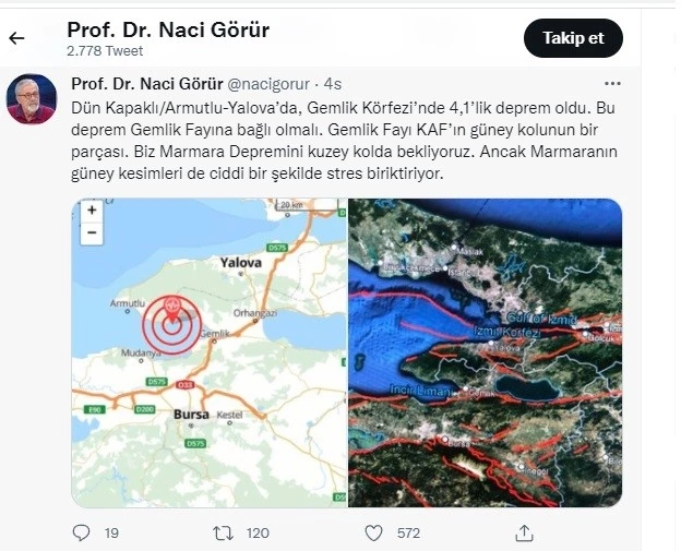Prof. Dr. Görür Bursa Gemlik Körfezi depremi sonrası uyardı   