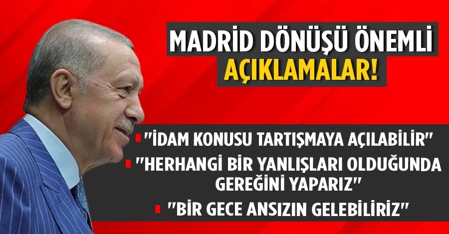 Cumhurbaşkanı Erdoğan, Madrid dönüşü soruları yanıtladı