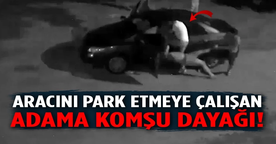 Antalya’da aracını park etmeye çalışan adama komşu dayağı   
