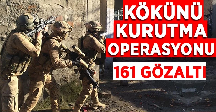 Kökünü Kurutma Operasyonu: 161 kişi gözaltına alındı
