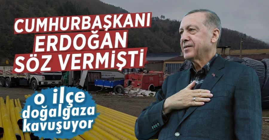 Cumhurbaşkanı Erdoğan söz vermişti, o ilçe doğalgaza kavuşuyor