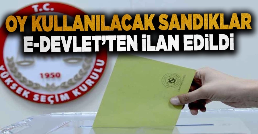 Seçmenlerin oy kullanacağı sandıklar e-Devletten ilan edildi