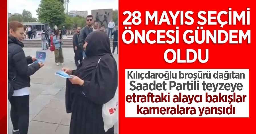 Saadet Partili yaşlı kadının CHP broşürü dağıttığı anlar: Küçümseyici gözlerle baktı