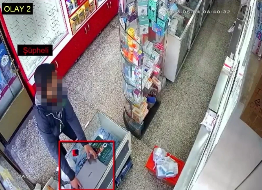 Bilgisayar hırsızı güvenlik kamerasına yakalandı   