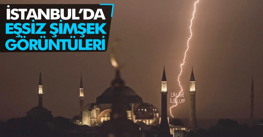  İstanbul’da eşsiz şimşek görüntüleri kameraya yansıdı 