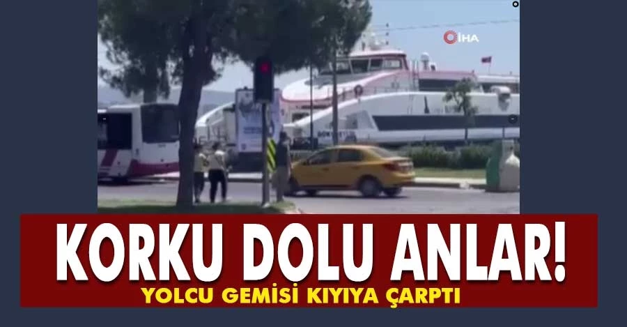 İzmir’de yolcu gemisinin kıyıya çarpma anı kamerada