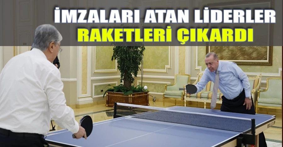 Cumhurbaşkanı Erdoğan, Tokayev ile masa tenisi oynadı	