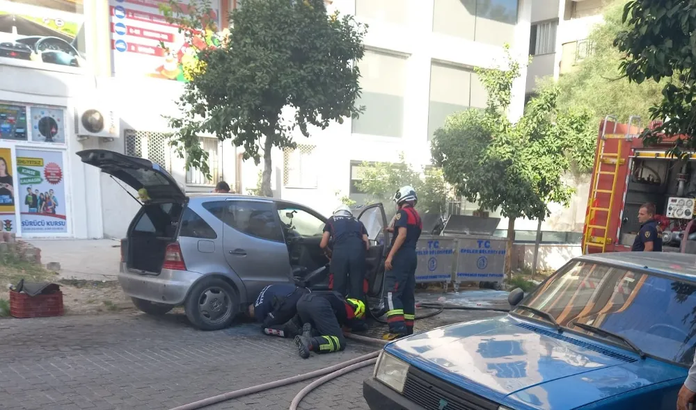 Efeler’de araç yangını