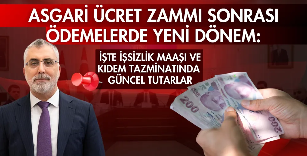 Asgari ücret zammı sonrası ödemelerde yeni dönem: İşsizlik maaşı ve kıdem tazminatında güncel tutarlar