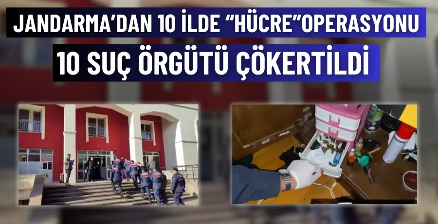 Jandarma’dan 10 ilde “HÜCRE”operasyonu