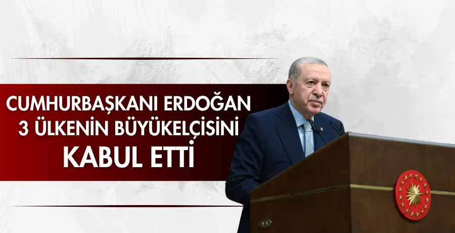 Cumhurbaşkanı Erdoğan 3 ülkenin büyükelçisini kabul etti